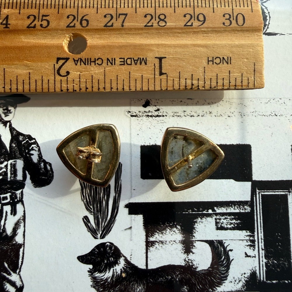 Elegant Triangular Labradorite Earrings - image 2